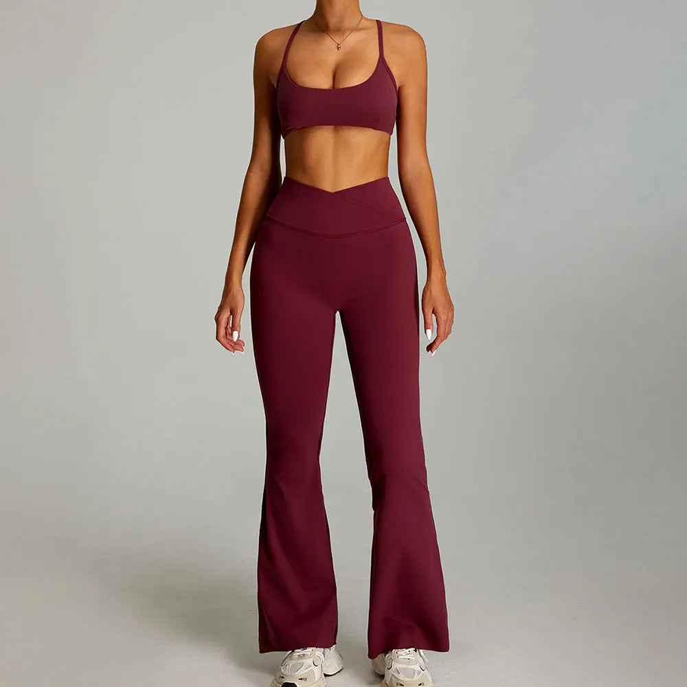 2 Piece Yoga Set – Sports Bra & High Waist Leggings Gym Activewear