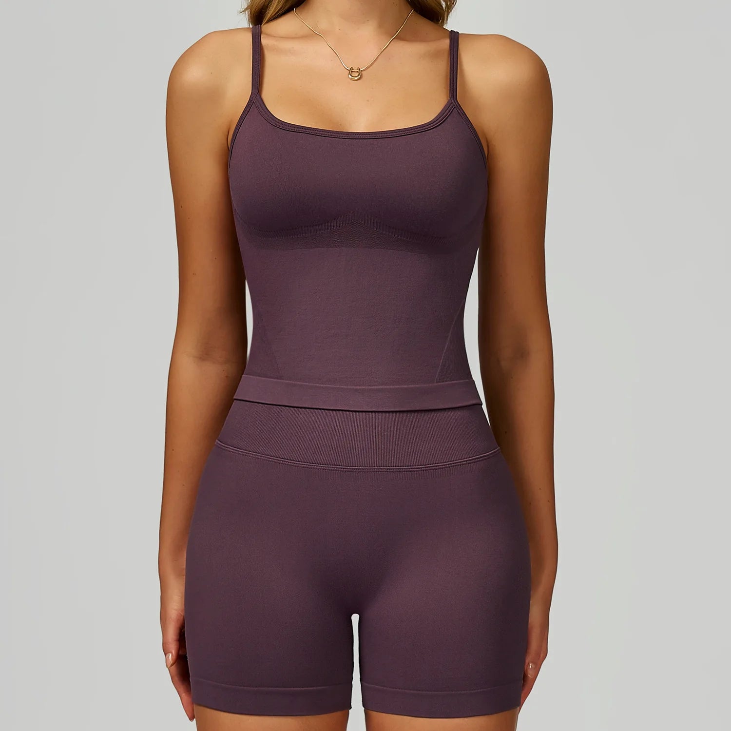 Seamless Yoga Set for Women – Top & High Waist Shorts Activewear