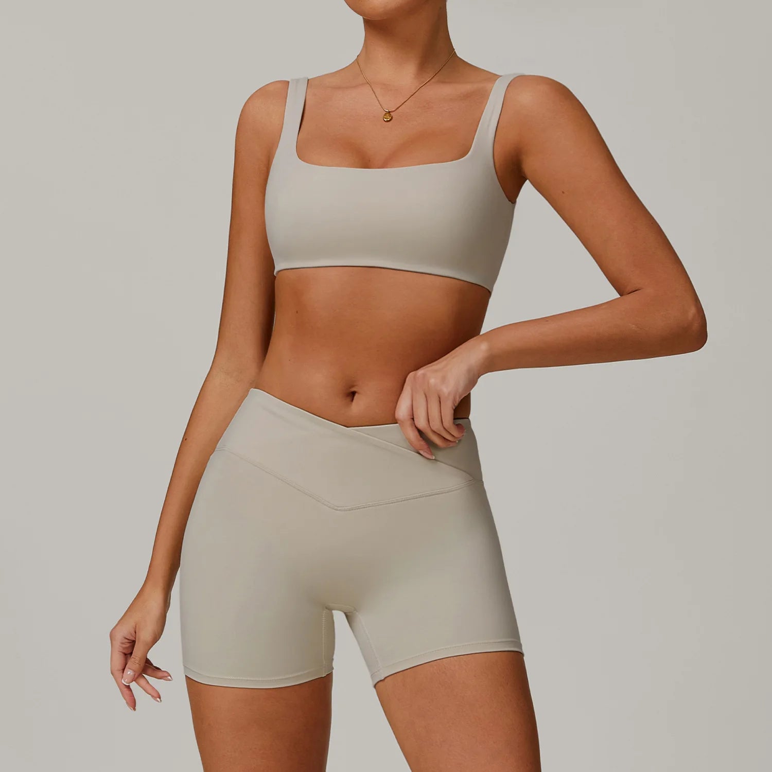 2 Piece Yoga Set – Sports Bra & High Waist Shorts Activewear