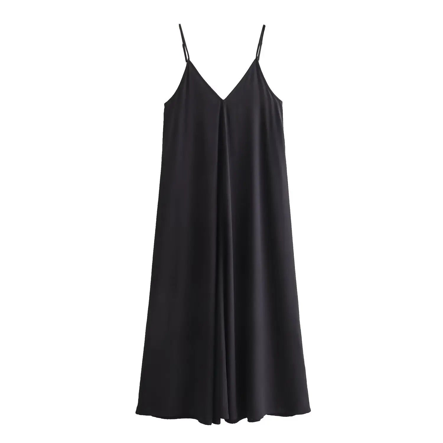 Black Spaghetti Strap Maxi Dress – Elegant Backless Evening Party Gown