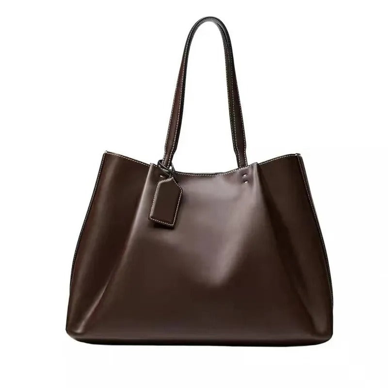 Leather Tote Bag – Large Capacity Shoulder Handbag