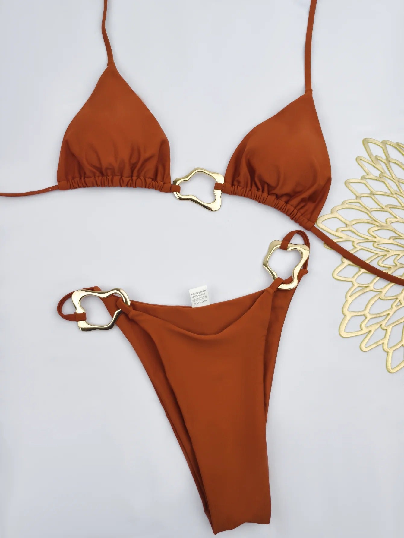 Bikini Set – Gold Ring Triangle Swimwear Two Piece