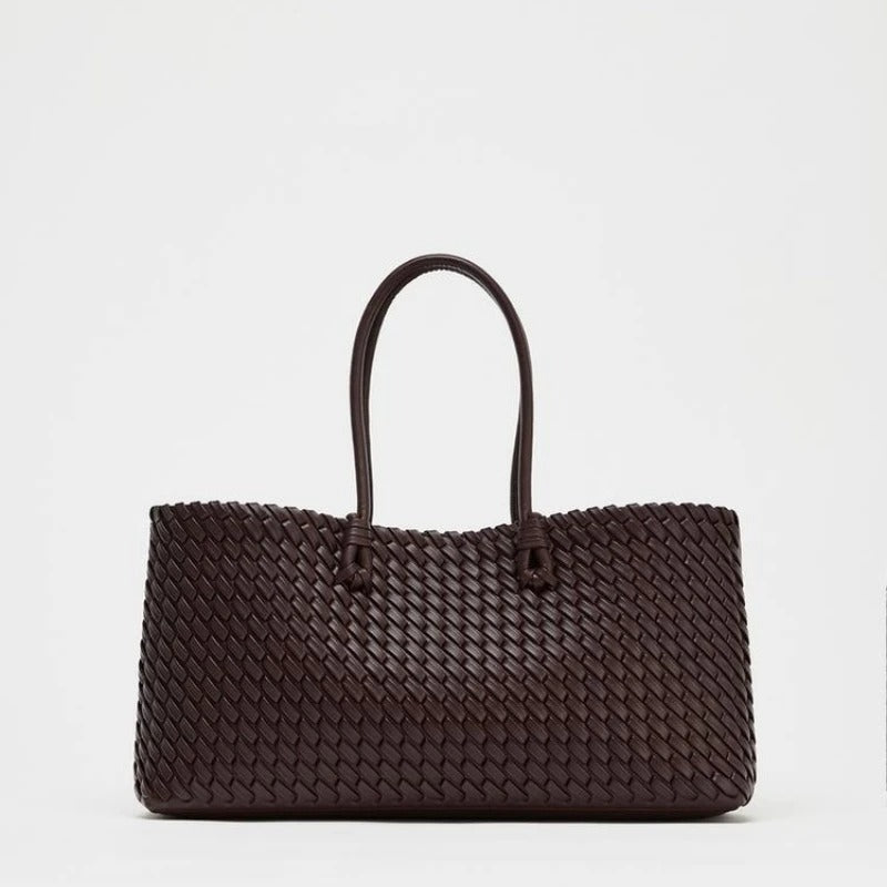 Woven Tote Bag – Luxury Elongated Shoulder Handbag
