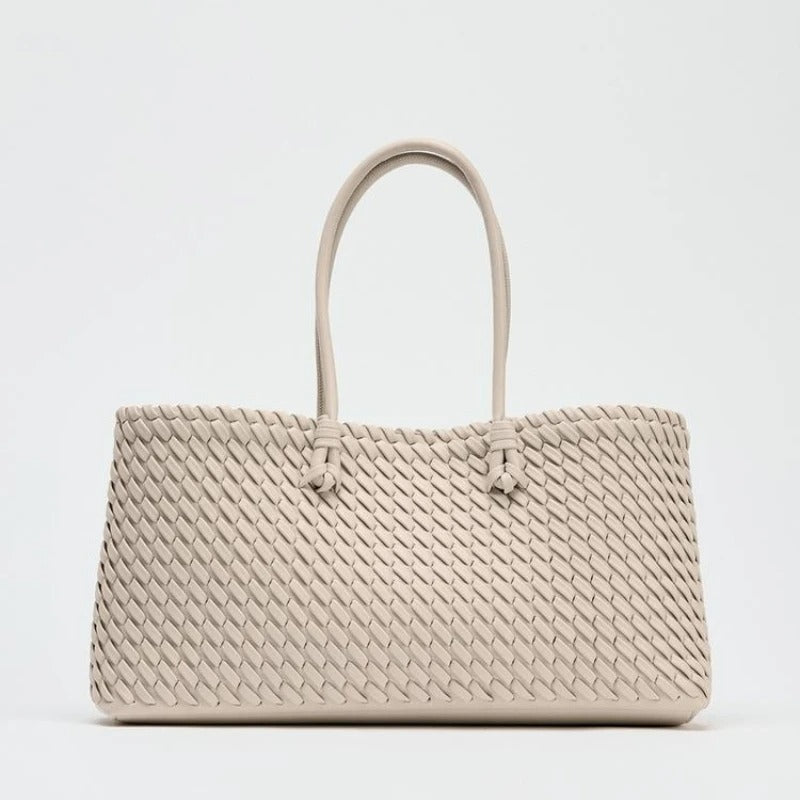 Woven Tote Bag – Luxury Elongated Shoulder Handbag
