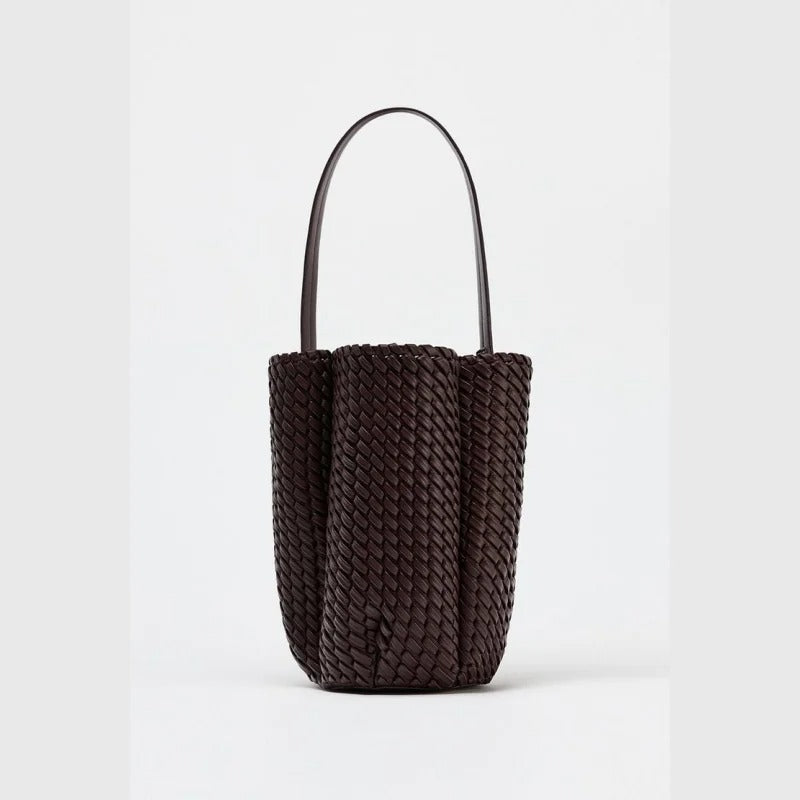 Woven Bucket Bag – Luxury Shoulder Handbag with Textured Design