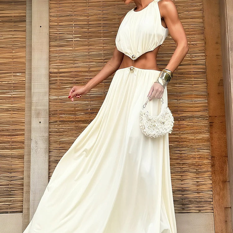 Cut Out Maxi Dress – Sleeveless Summer Party Outfit