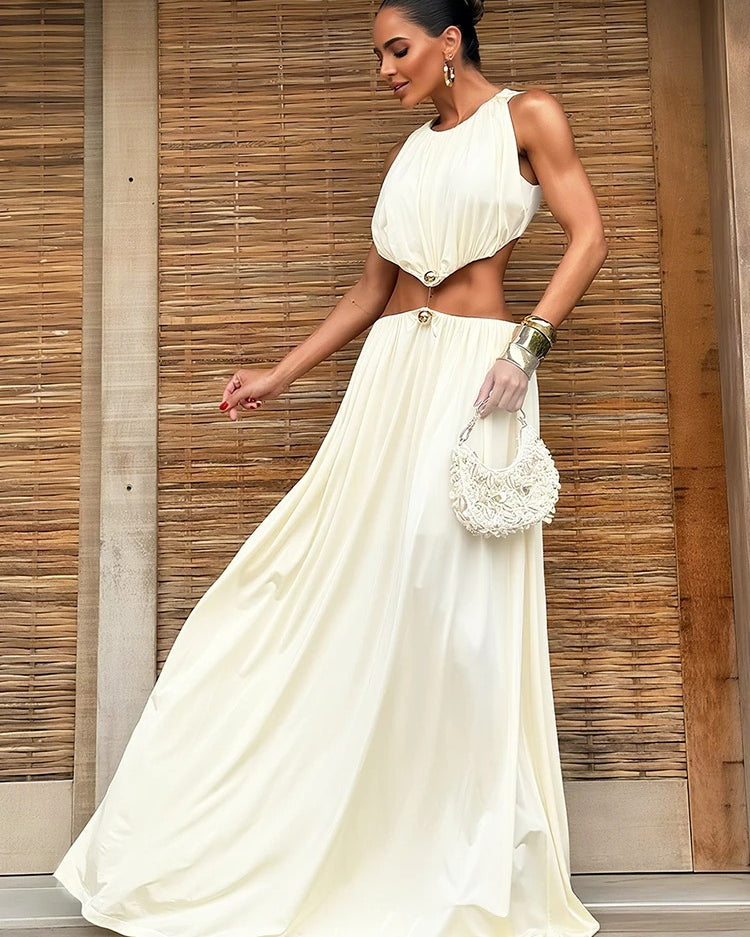 Cut Out Maxi Dress – Sleeveless Summer Party Outfit