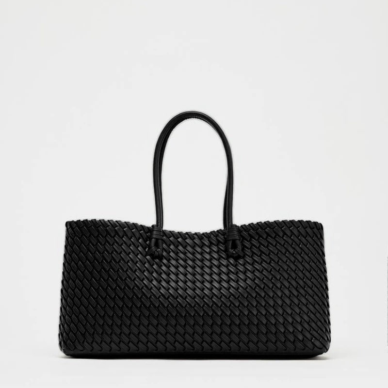 Woven Tote Bag – Luxury Elongated Shoulder Handbag