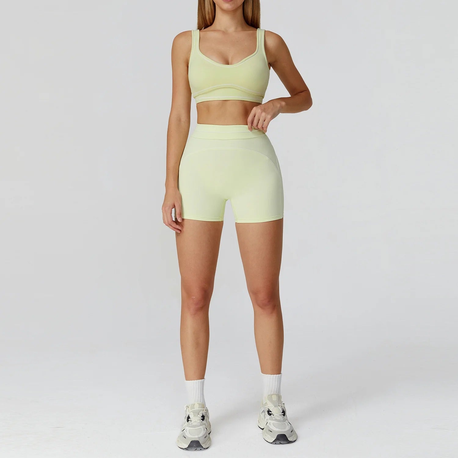 2 Piece Yoga Set – High Waist Shorts & Sports Bra Gym Activewear