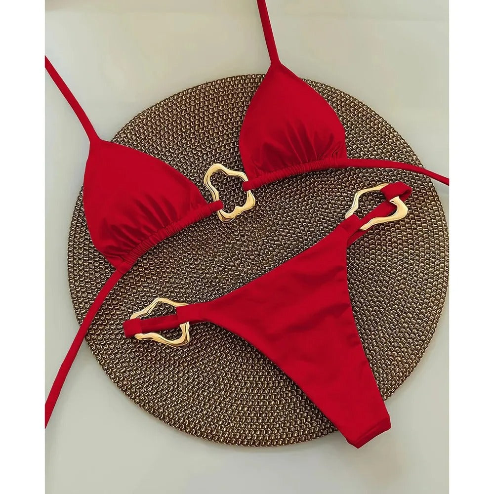 Bikini Set – Gold Ring Triangle Swimwear Two Piece