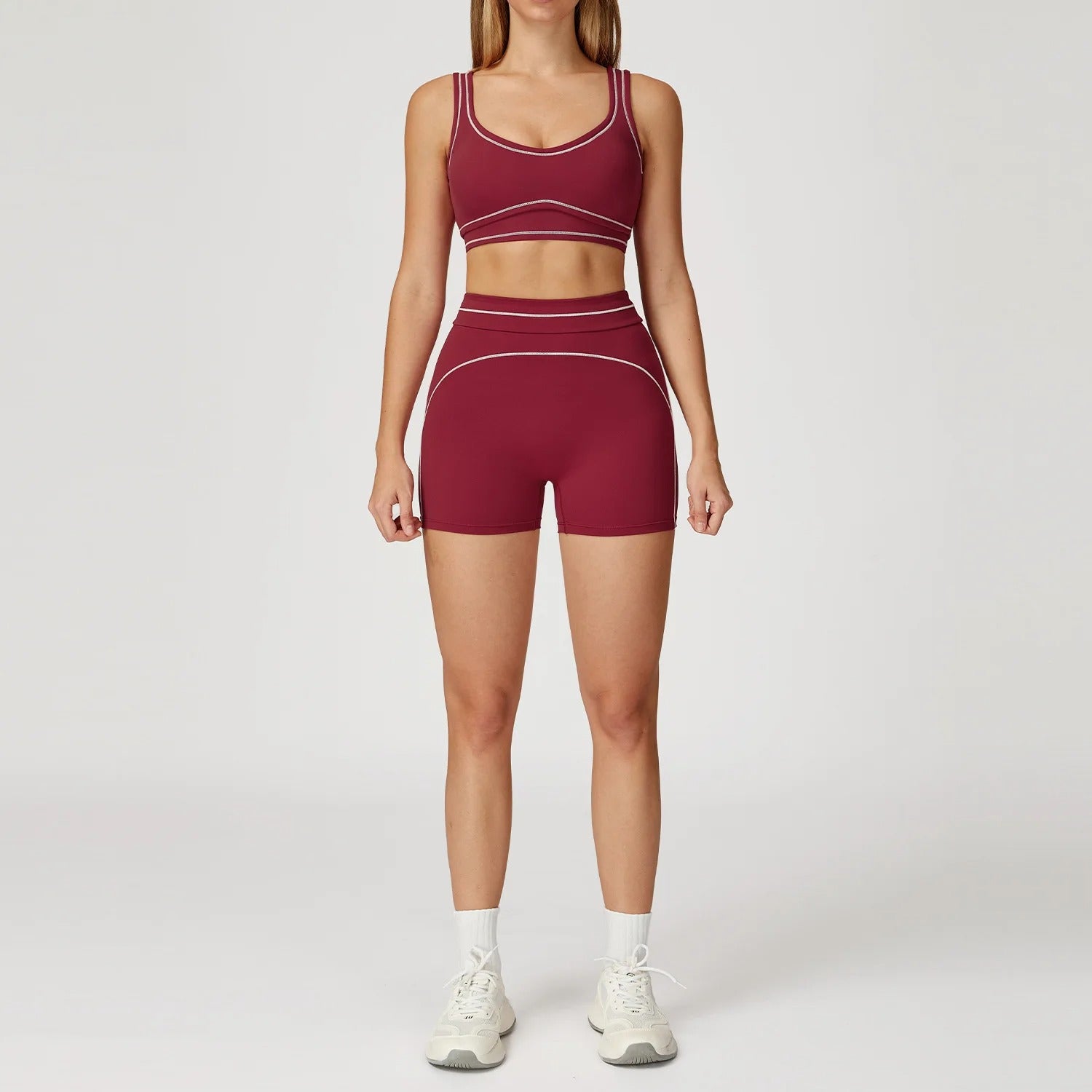 2 Piece Yoga Set – High Waist Shorts & Sports Bra Gym Activewear