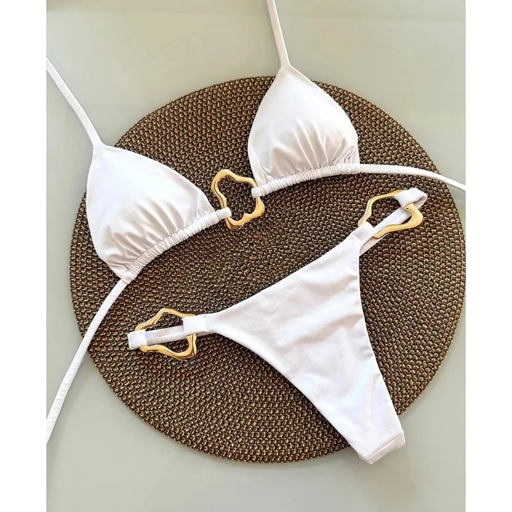 Bikini Set – Gold Ring Triangle Swimwear Two Piece