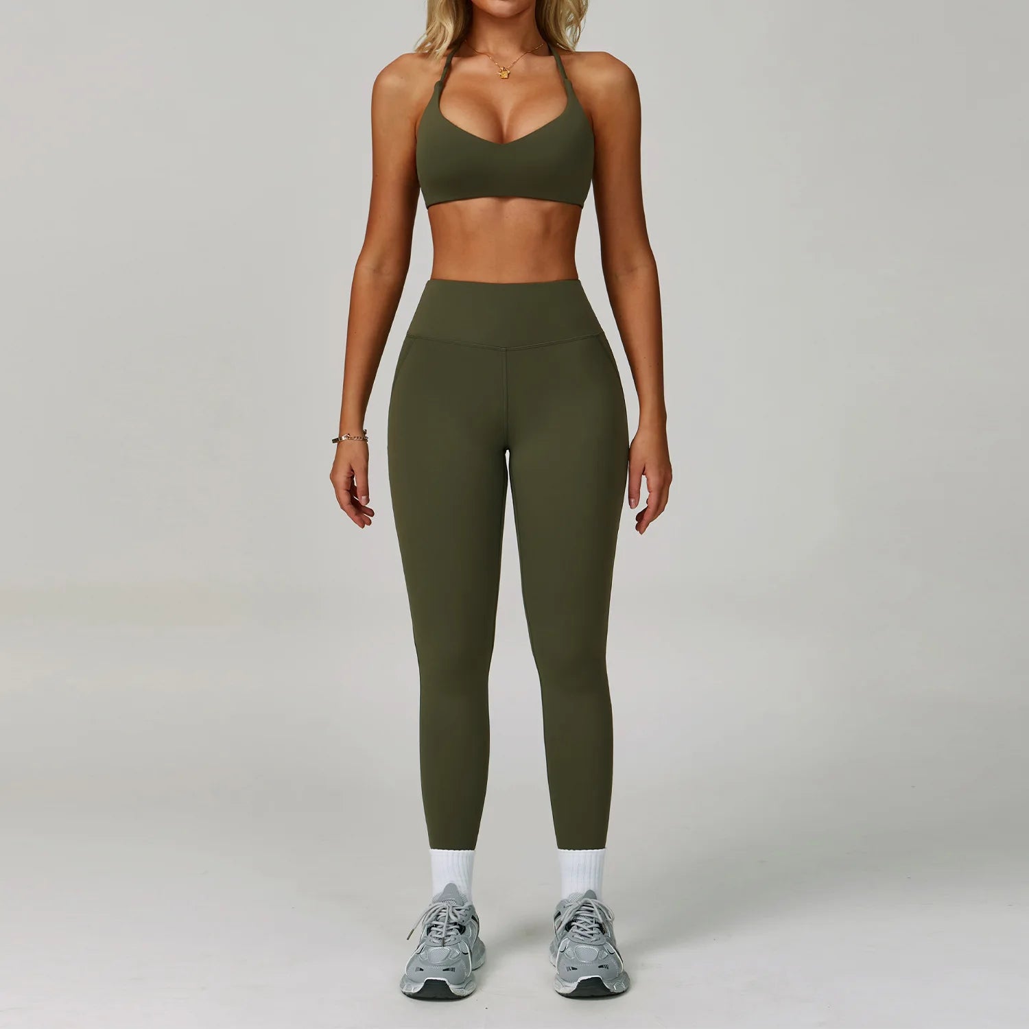 2 Piece Yoga Set – Sports Bra & High Waist Leggings Seamless Activewear