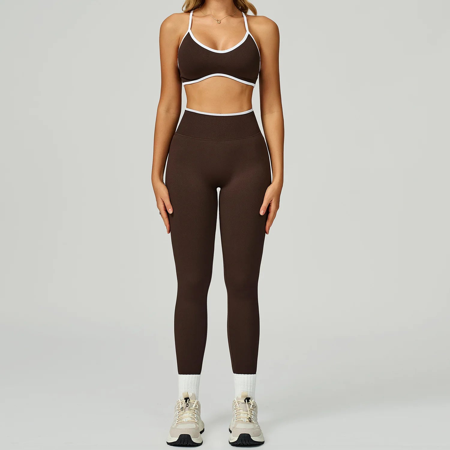 Seamless Yoga Set – Sports Bra & High Waist Leggings Activewear