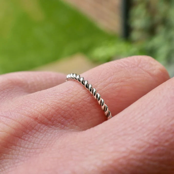 Women's Sterling 2mm Twisted Rope Stacking Ring-Jordyn the Label